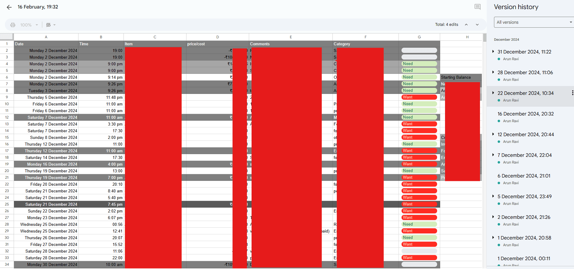 Google Sheets Expense Tracking — the problem WhatSpend solves
